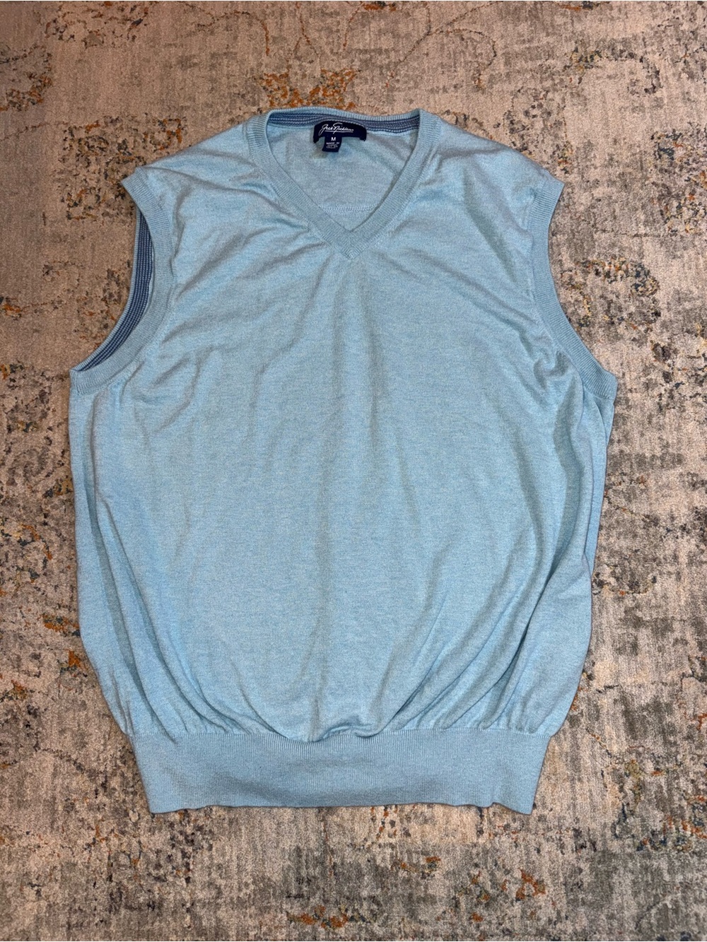 Blue Sleeveless V-Neck Sweater Vest Size M Jack Nicklaus A114